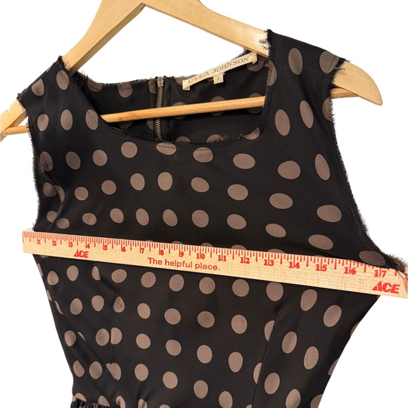 Ulla Johnson 2 Penelope Polka Dot 100% Silk Chiffon Dress $465 Sleeveless Black - Picture 7 of 10